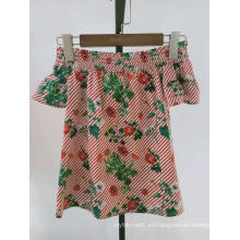 top con estampado de algodón y popelina con estampado floral para niñas